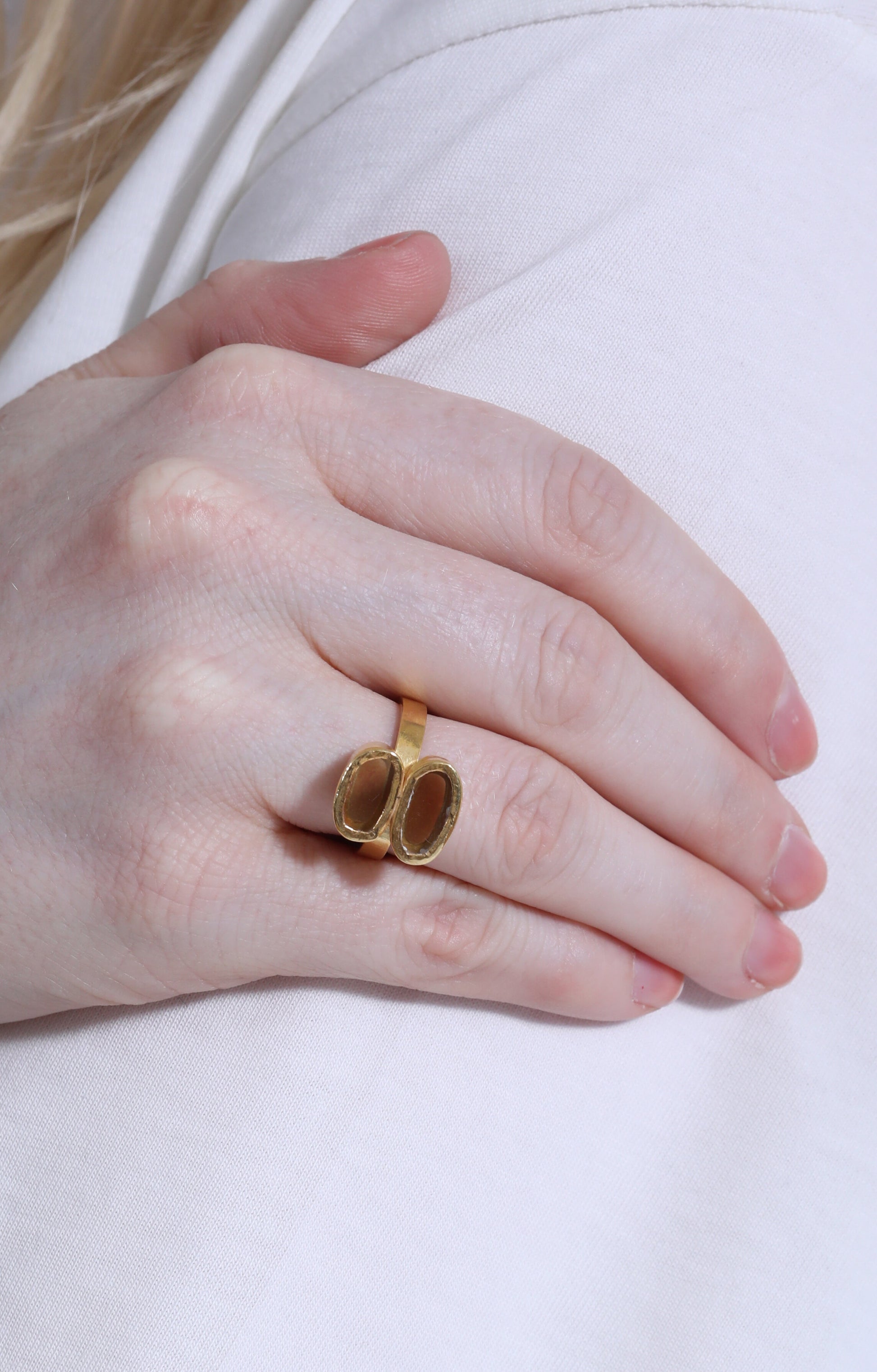 Double Ring Pink Glass