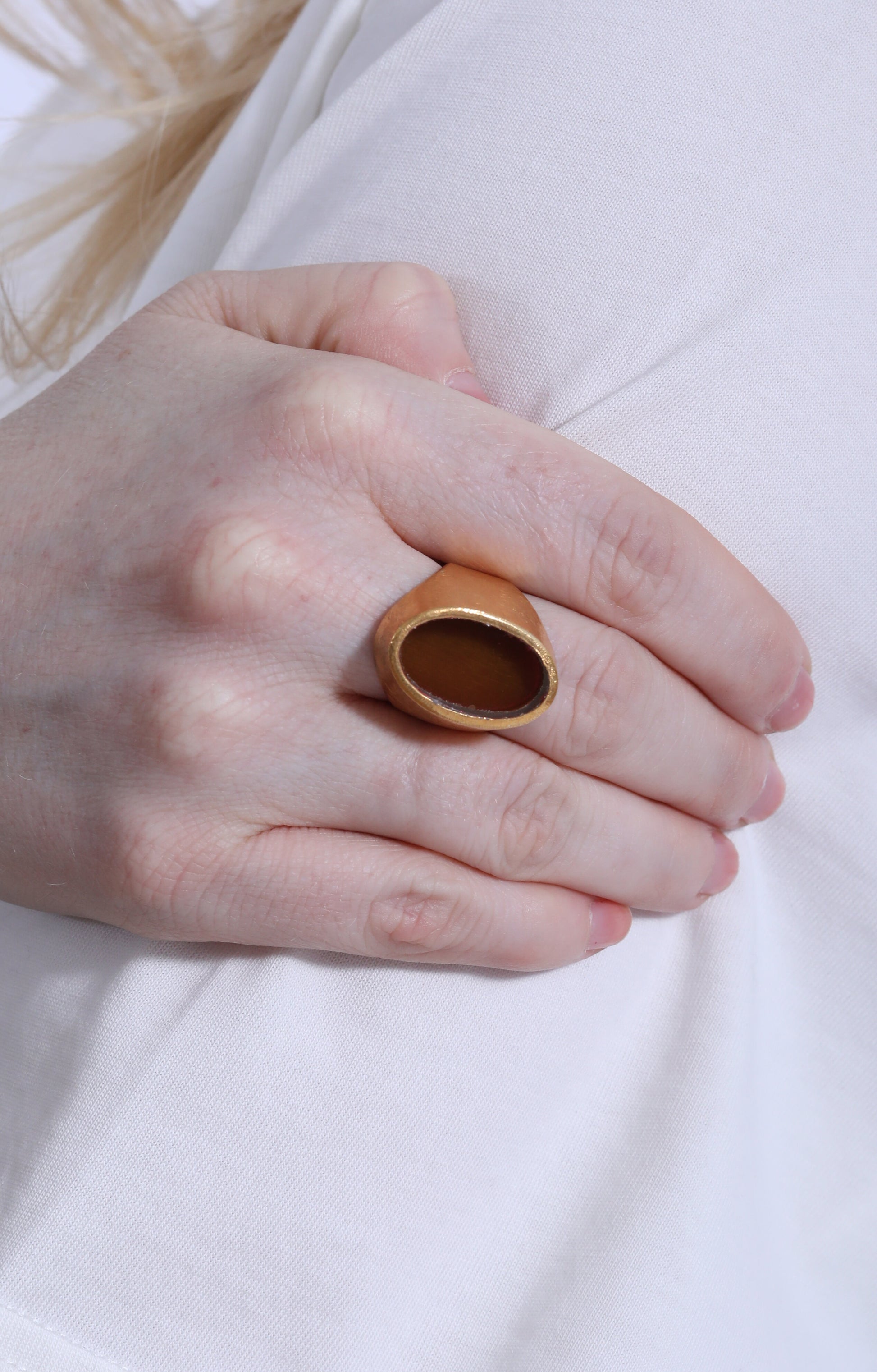 Large Ring Pink Glass