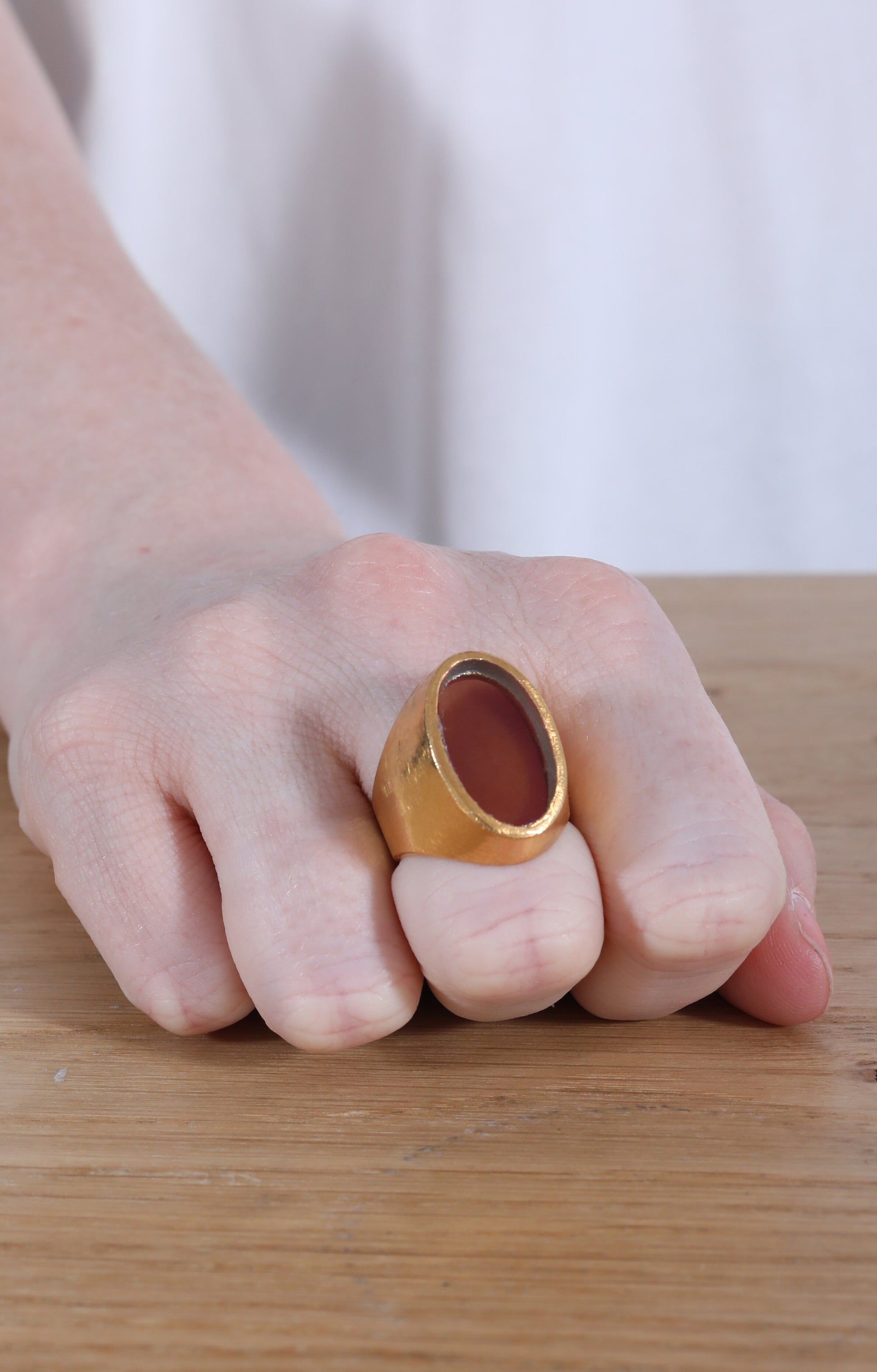 Large Ring Pink Glass