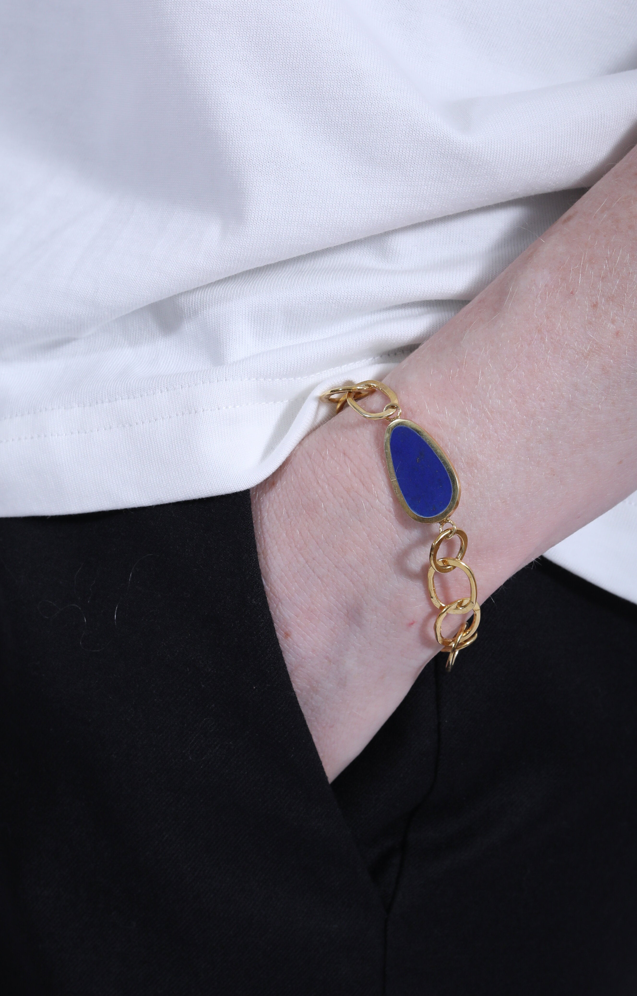 Single Stone Bracelet Lapis