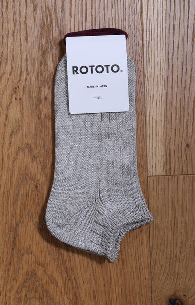Linen Cotton Short Sock Greige