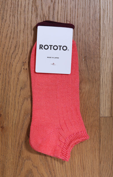 Linen Cotton Short Sock Pink