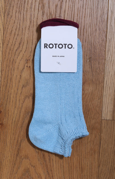 Linen Cotton Short Sock Sky Blue