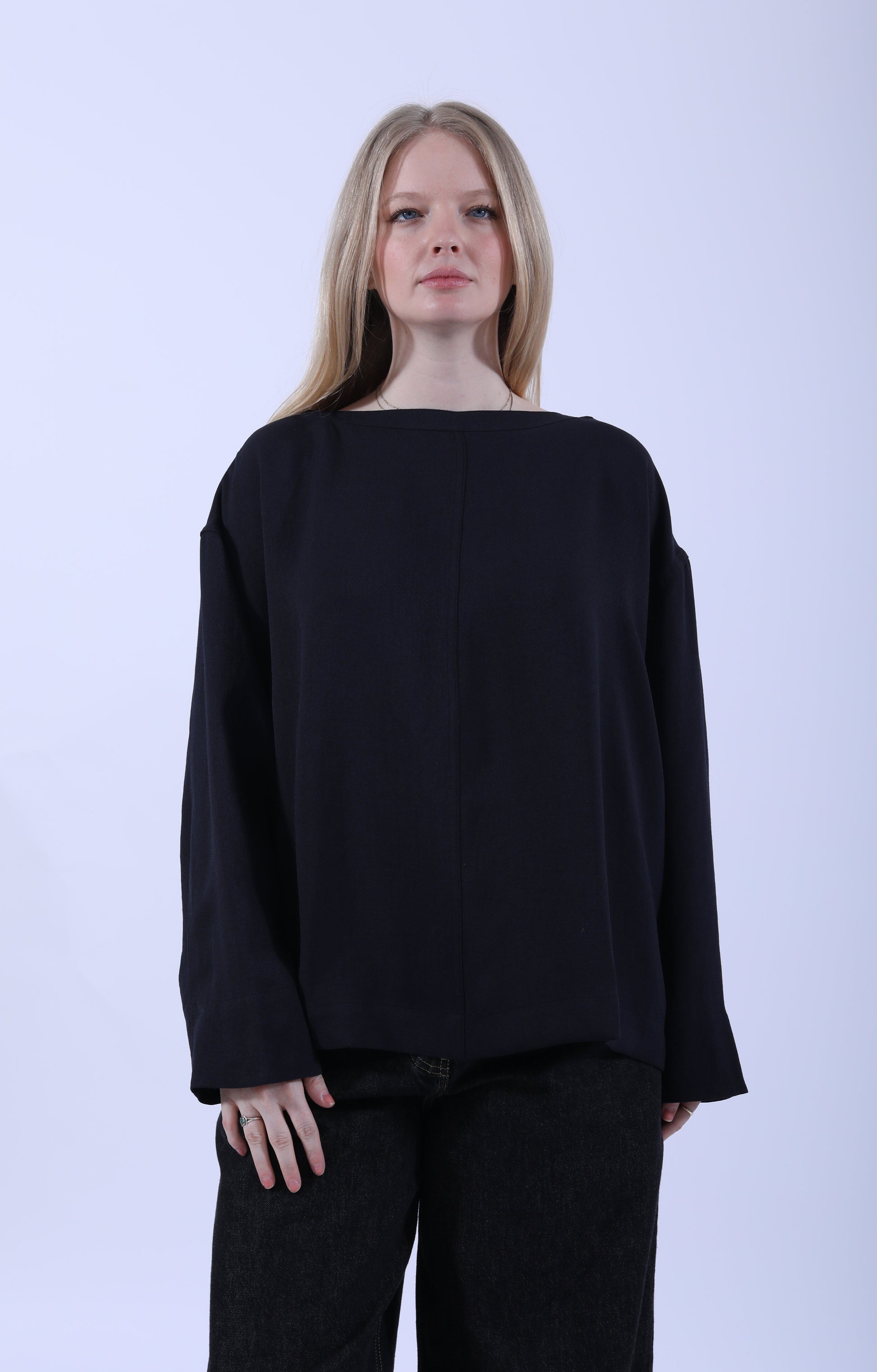 Lory Boat Neck Top SNW Darkest Navy