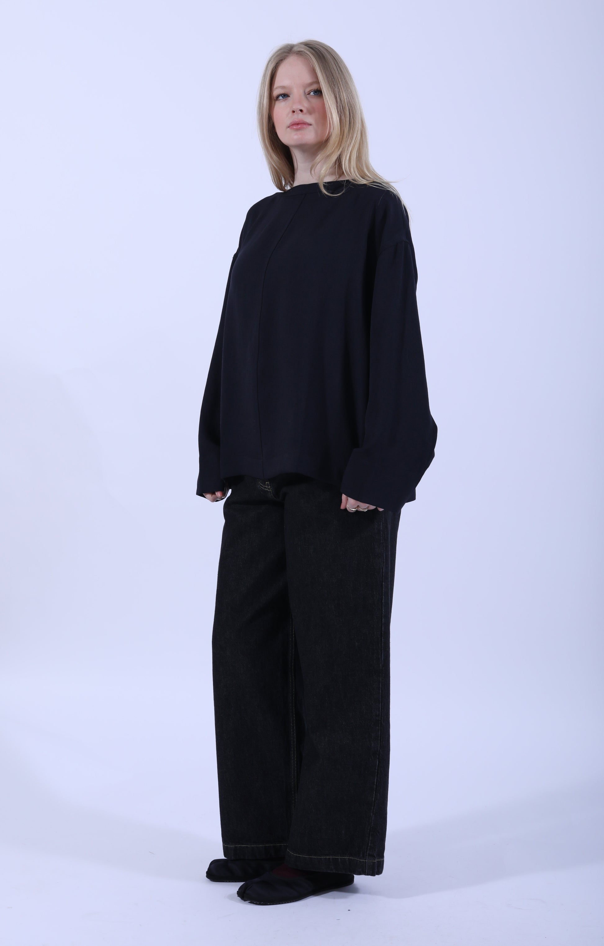 Lory Boat Neck Top SNW Darkest Navy