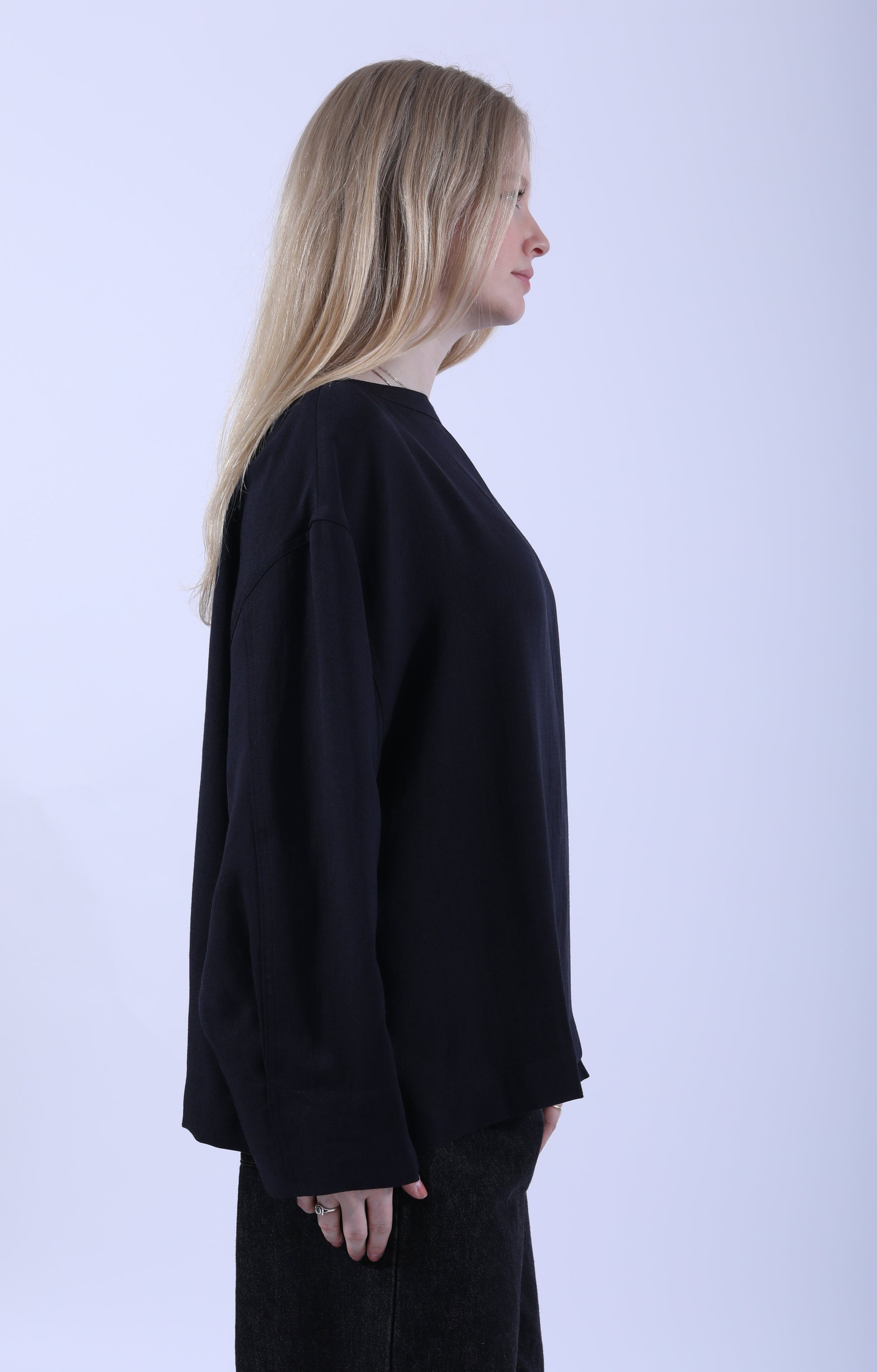 Lory Boat Neck Top SNW Darkest Navy