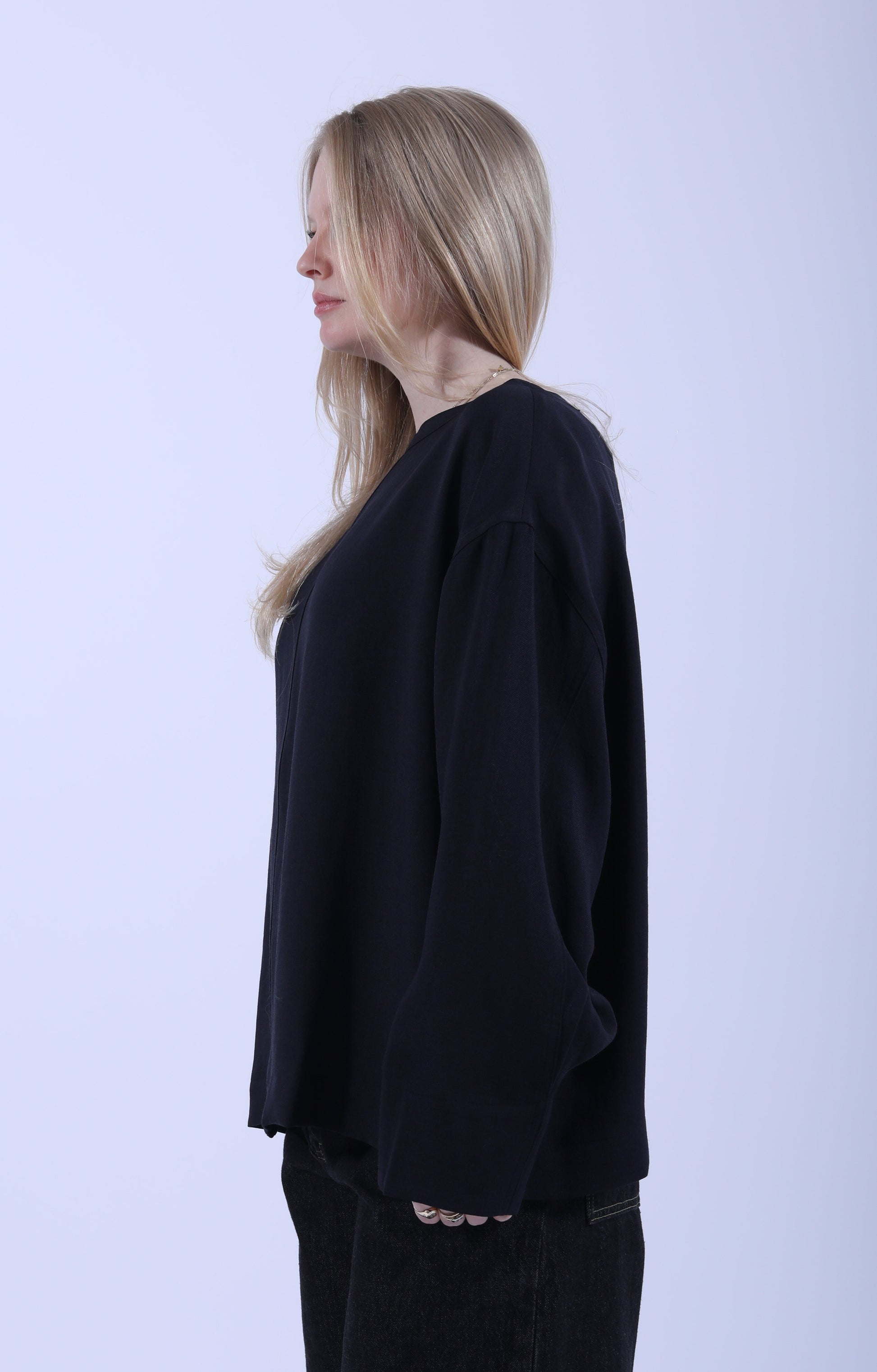 Lory Boat Neck Top SNW Darkest Navy