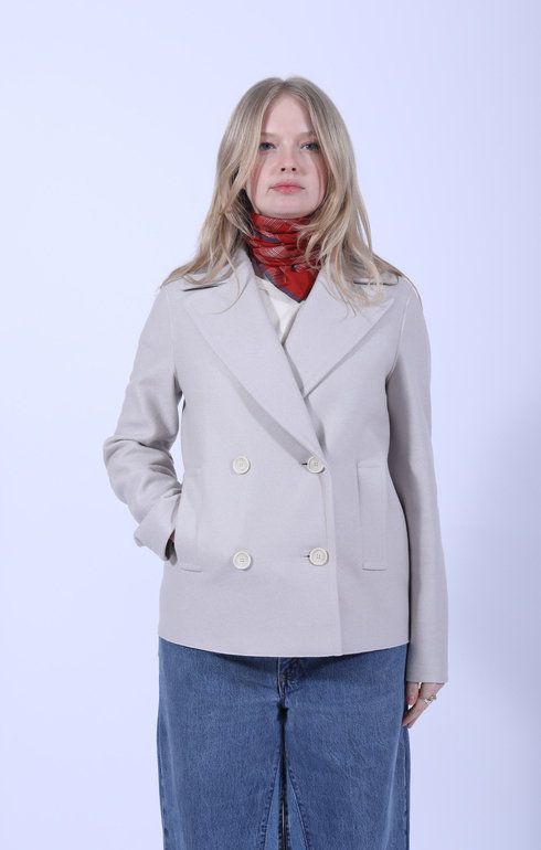 Peacoat Light Pressed Wool Cream