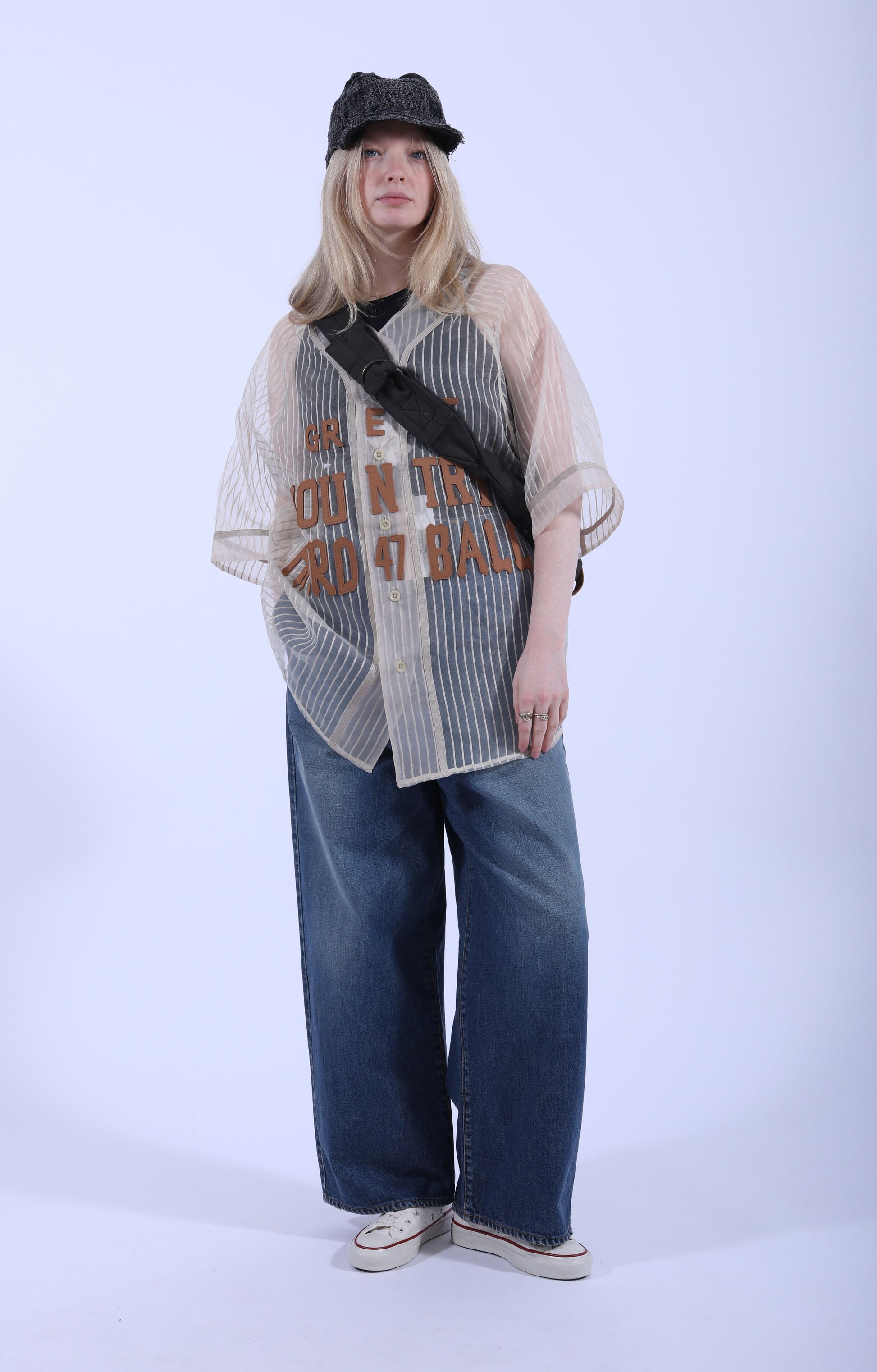 Sheer Stripe GREAT KOUNTRY Shirt Beige