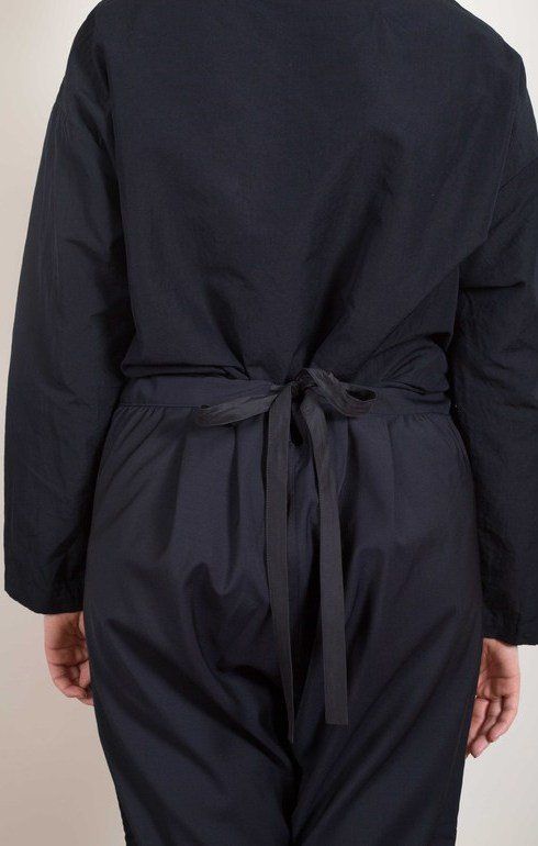 Pleated Back String Pants Navy