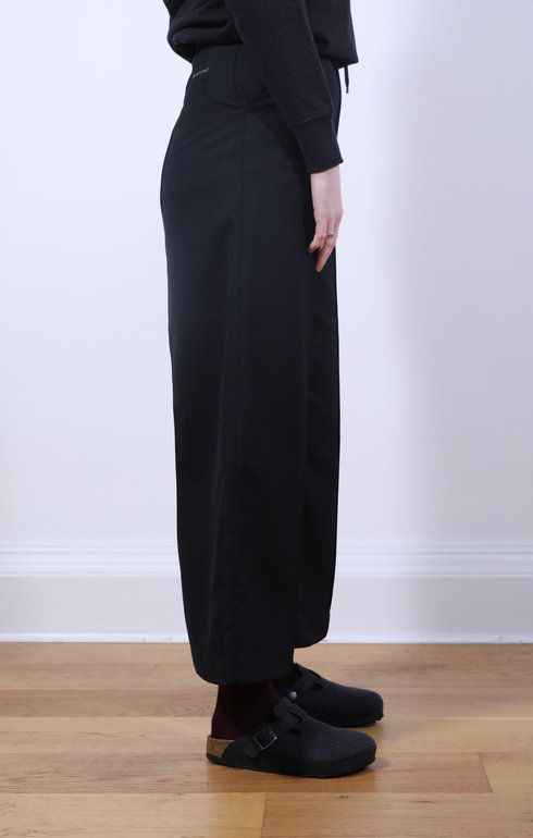 Hybrid Wool Wide Pants Black