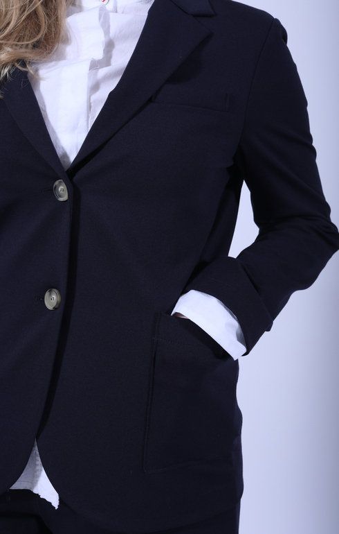 Stand Up Collar Blazer Techno Navy Blue