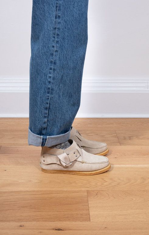 Ring Boots Crepe Sole Pearl