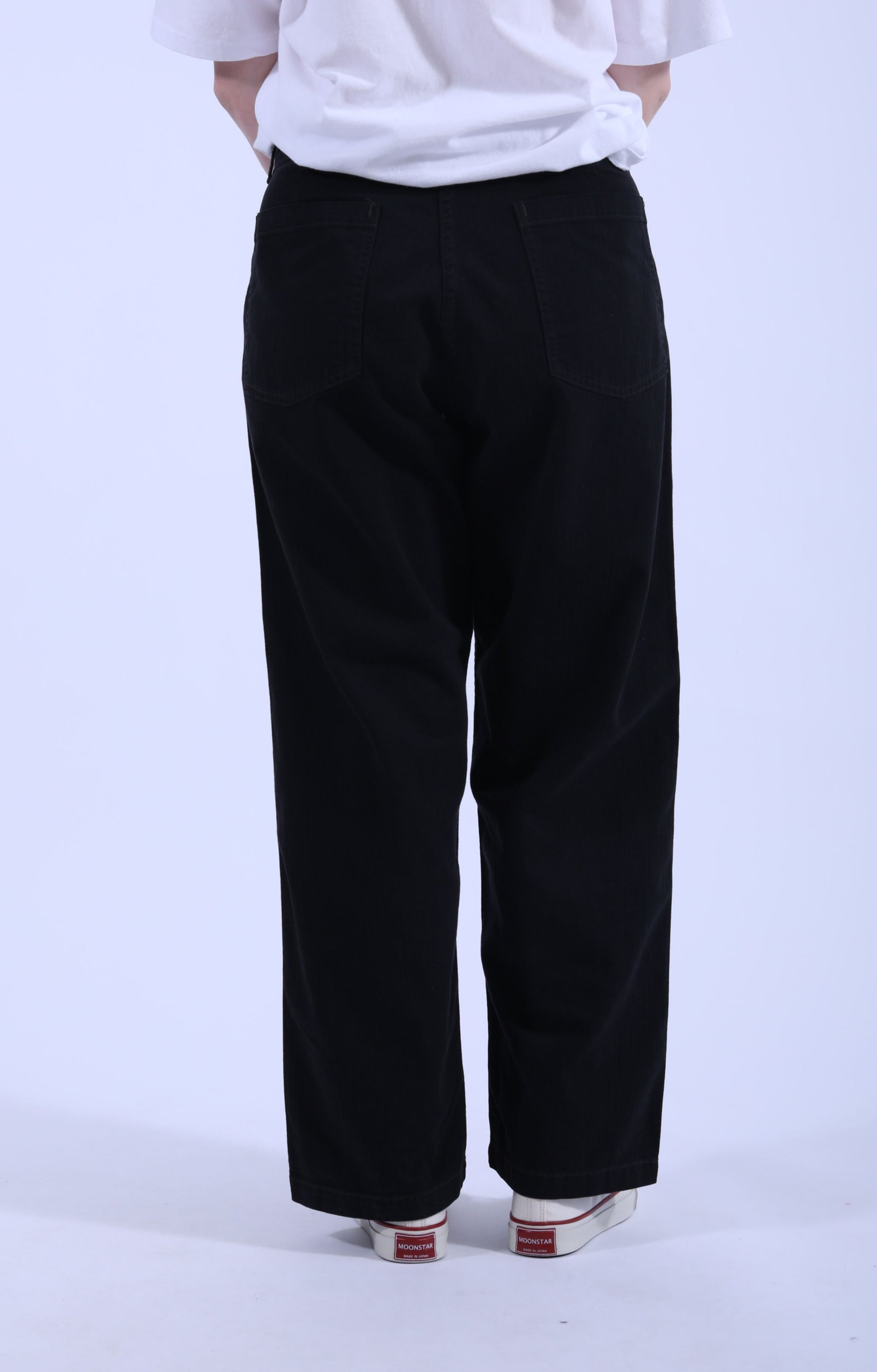 Herringbone Twill Summer Fatigue Pants Black