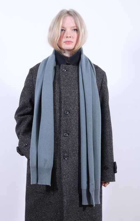 Plain Cashmere Knit Scarf Purslane