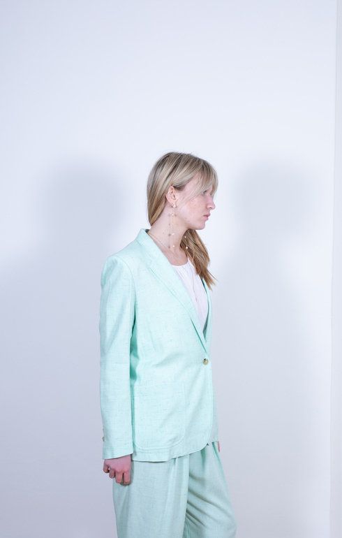 Tweed Silk Jacket Mint