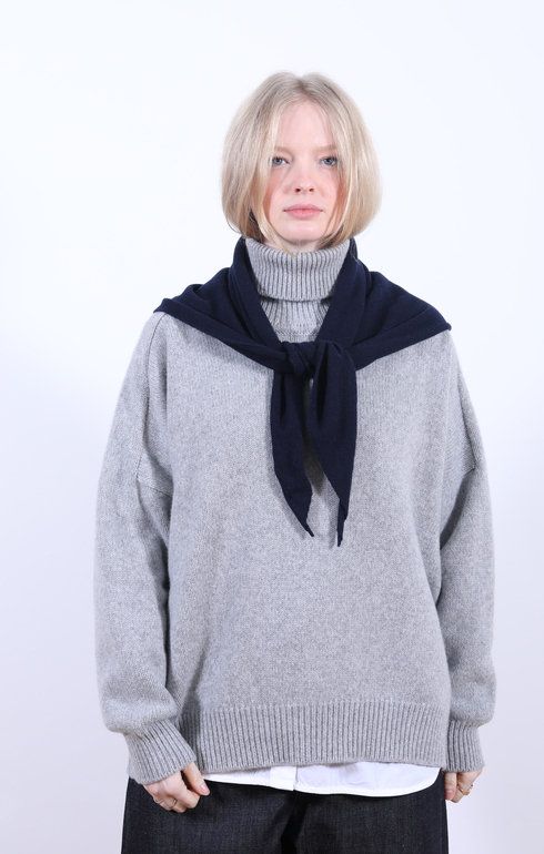 Cashmere Neckerchief Nero Navy