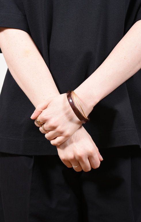 Bracelet Bronze Bended Gold (set of 2)