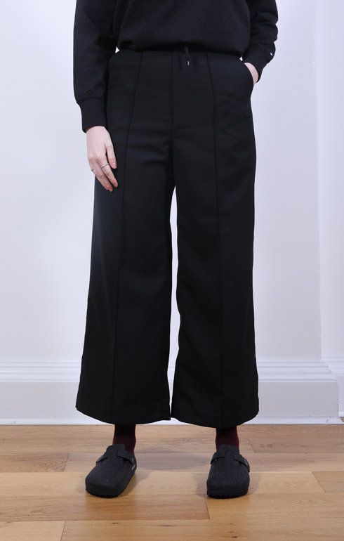 Hybrid Wool Wide Pants Black