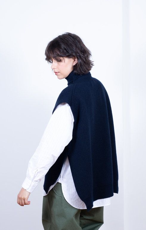 Meri Roll Neck Tabard Vest Marino