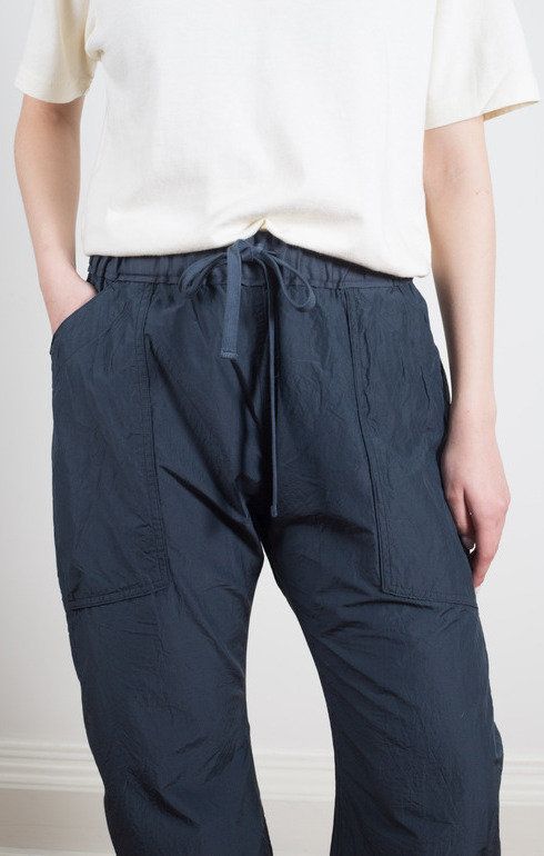 Loose Fit Crop Pants Navy
