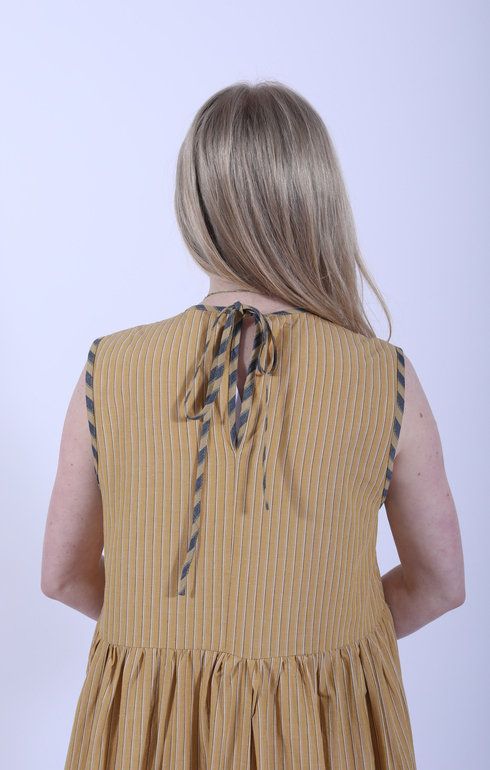 Genevieve Dress Mustard Stripe