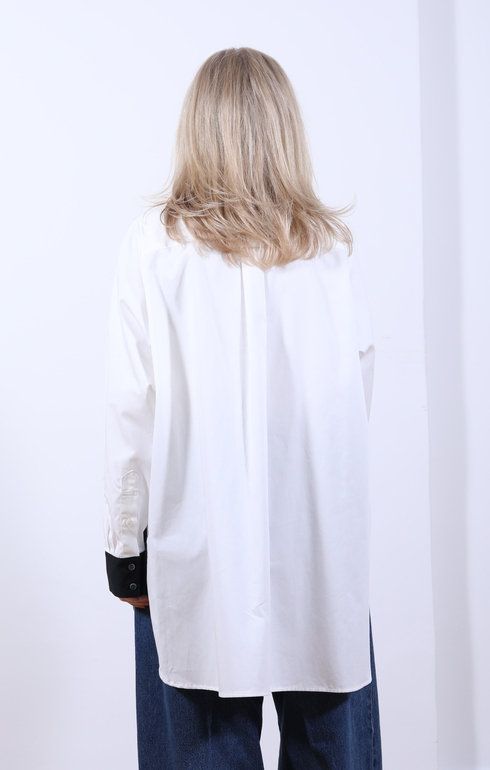 Round Collar Shirt White