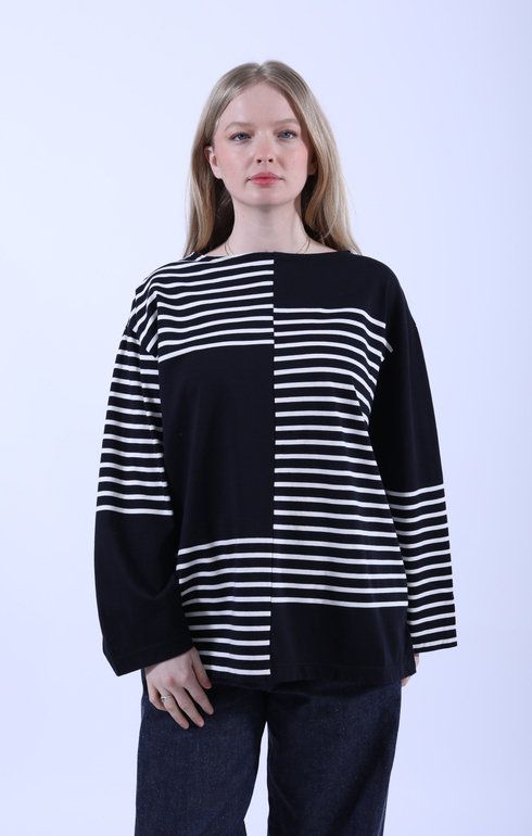 Slip Panel Basque Shirt Navy