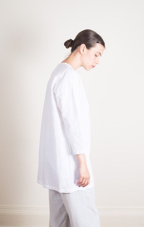 Big Henley Neck Shirt White
