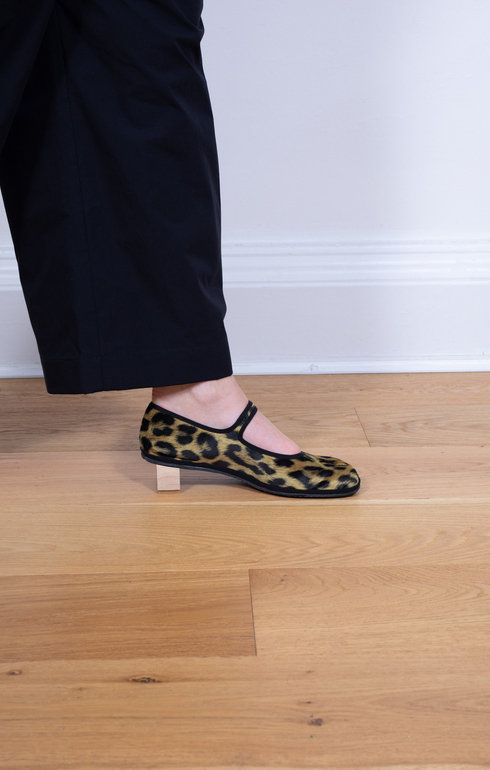 Heel M.J Velvet Leopard Yellow