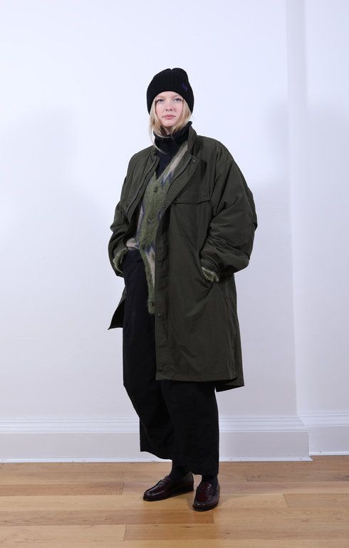 Mohair Cardigan Diamond Olive