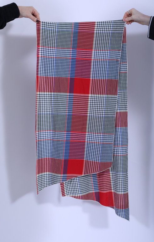 Long Scarf Madras Plaid