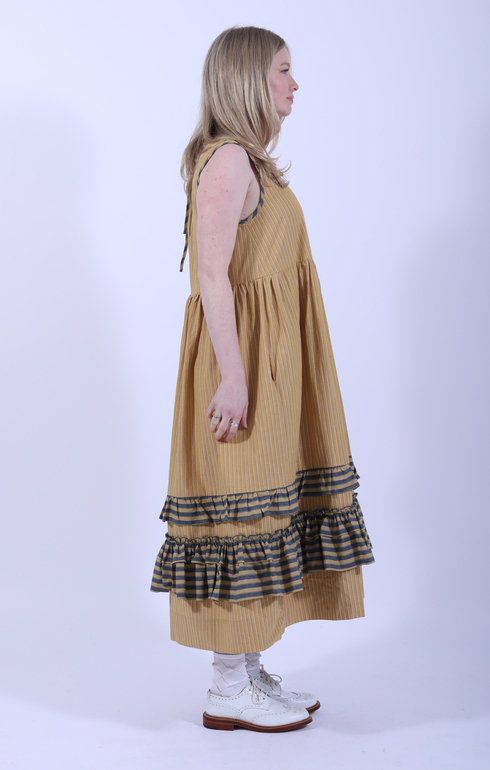 Genevieve Dress Mustard Stripe