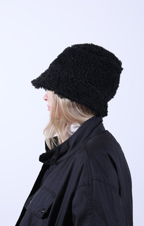 Bucket Hat Shearling Black