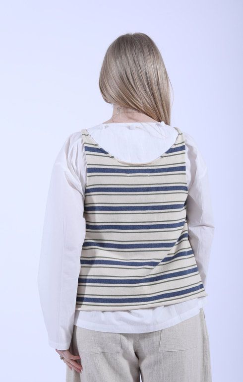 Thea top Khaki/Tahiti Stripe