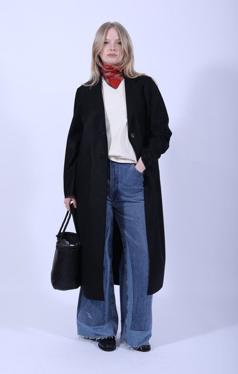 Long Boxy Coat Black