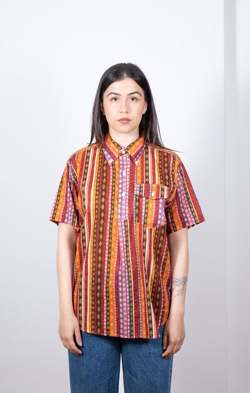 Popover BD Shirt Orange Batik Stripe