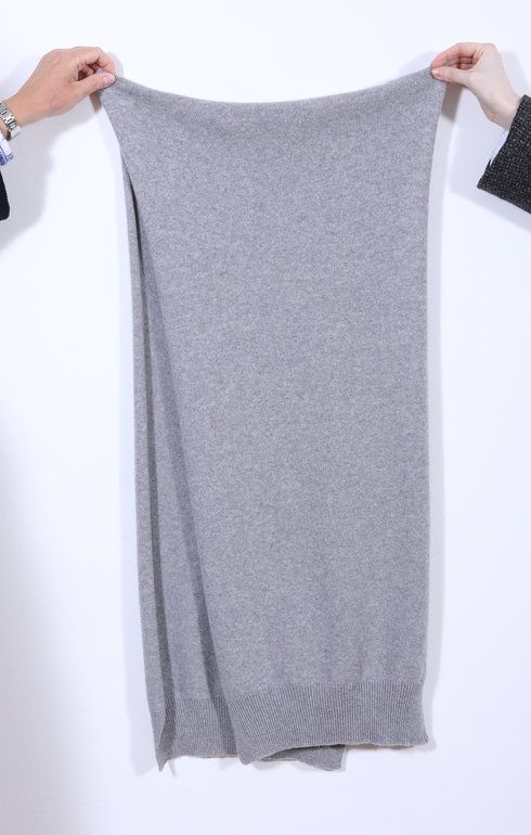 Plain Cashmere Knit Scarf Brume