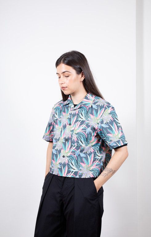 Cropped Vacation Shirt Night Jungle