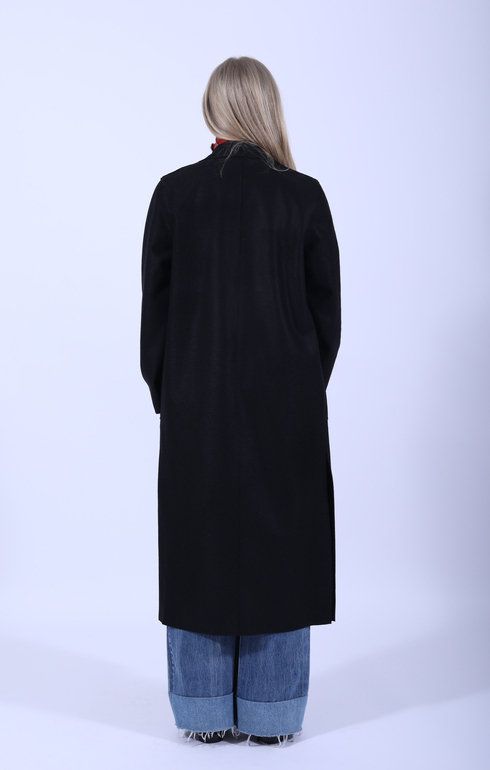Long Boxy Coat Black