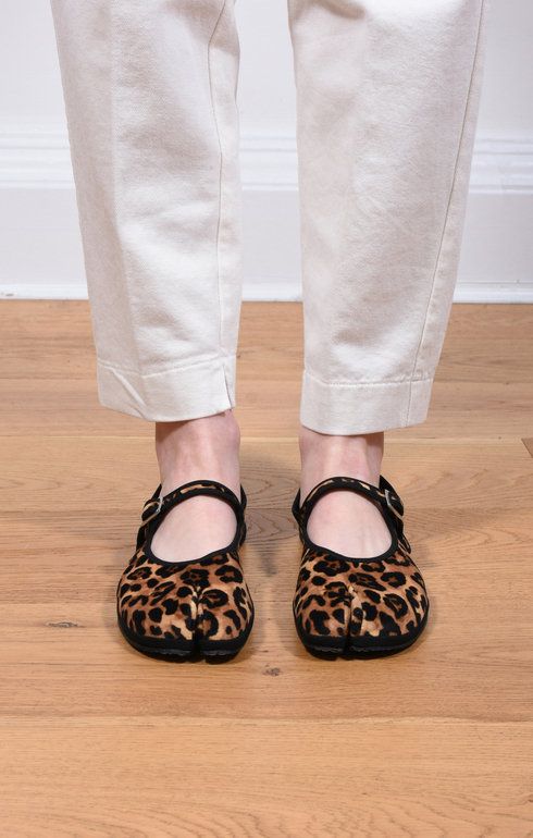 Tabi Mary Jane Shoes in Velvet Cheetah
