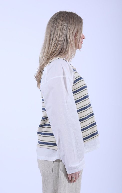 Thea top Khaki/Tahiti Stripe