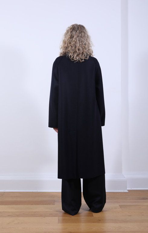 Balmacaan Coat Navy Blue