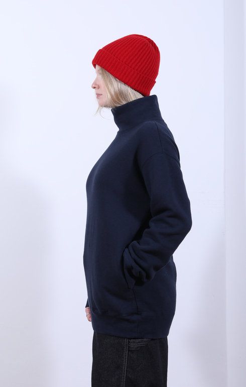 High Neck Sweatshirt Navy