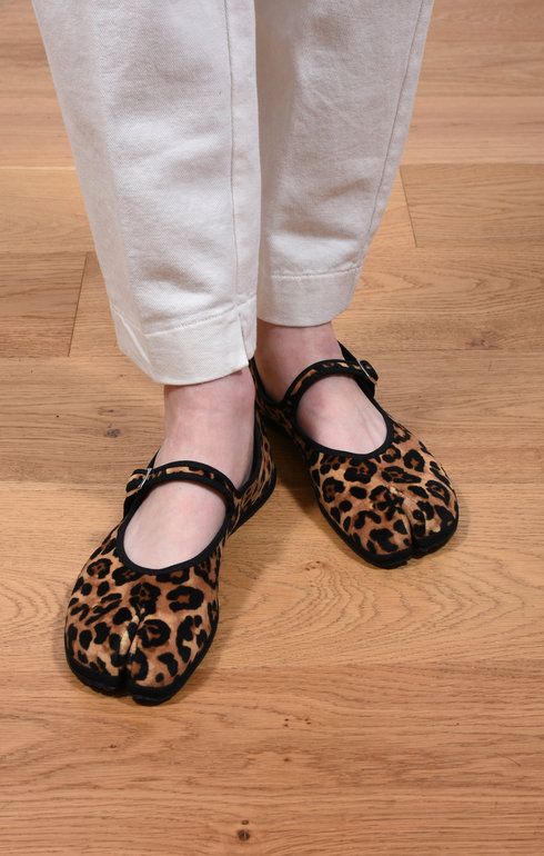 Tabi Mary Jane Shoes in Velvet Cheetah
