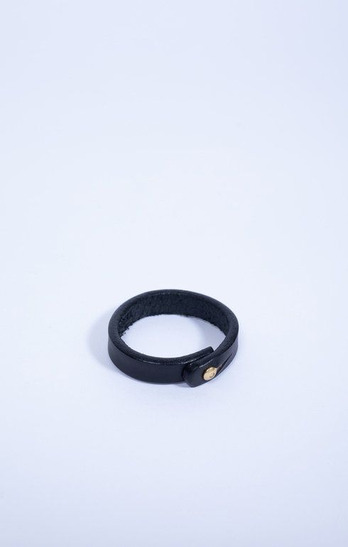 Single Wrap Wristband Black/Brass