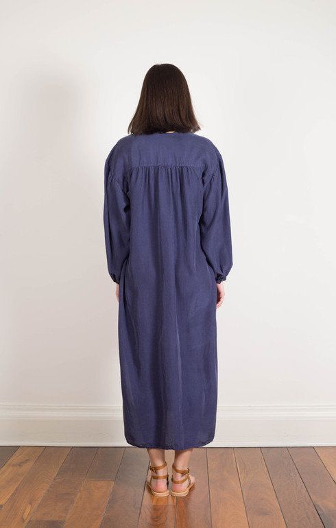 Side Split Silk Dress Midnight