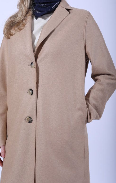Overcoat Light Pressed Wool Beige
