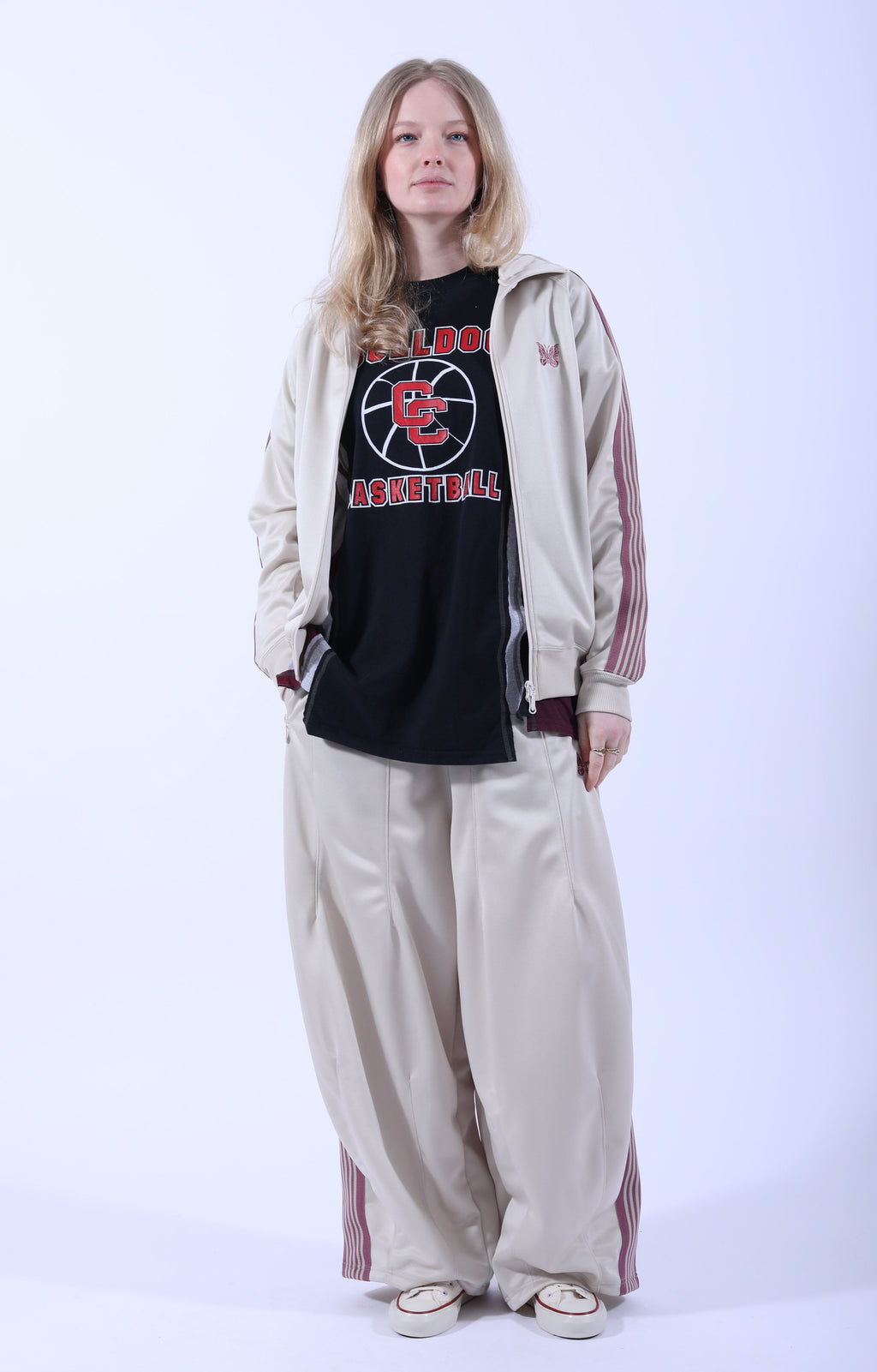 Track Jacket Poly Smooth Ivory