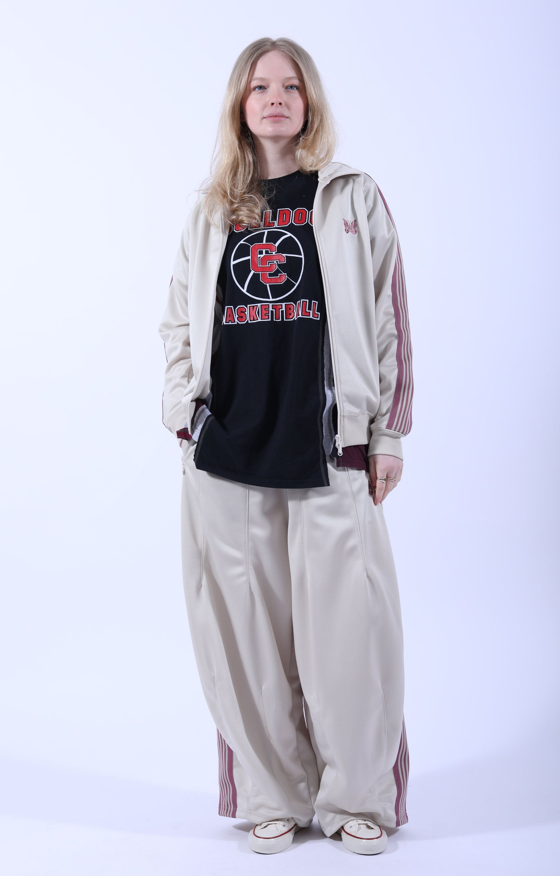 Track Jacket Poly Smooth Ivory